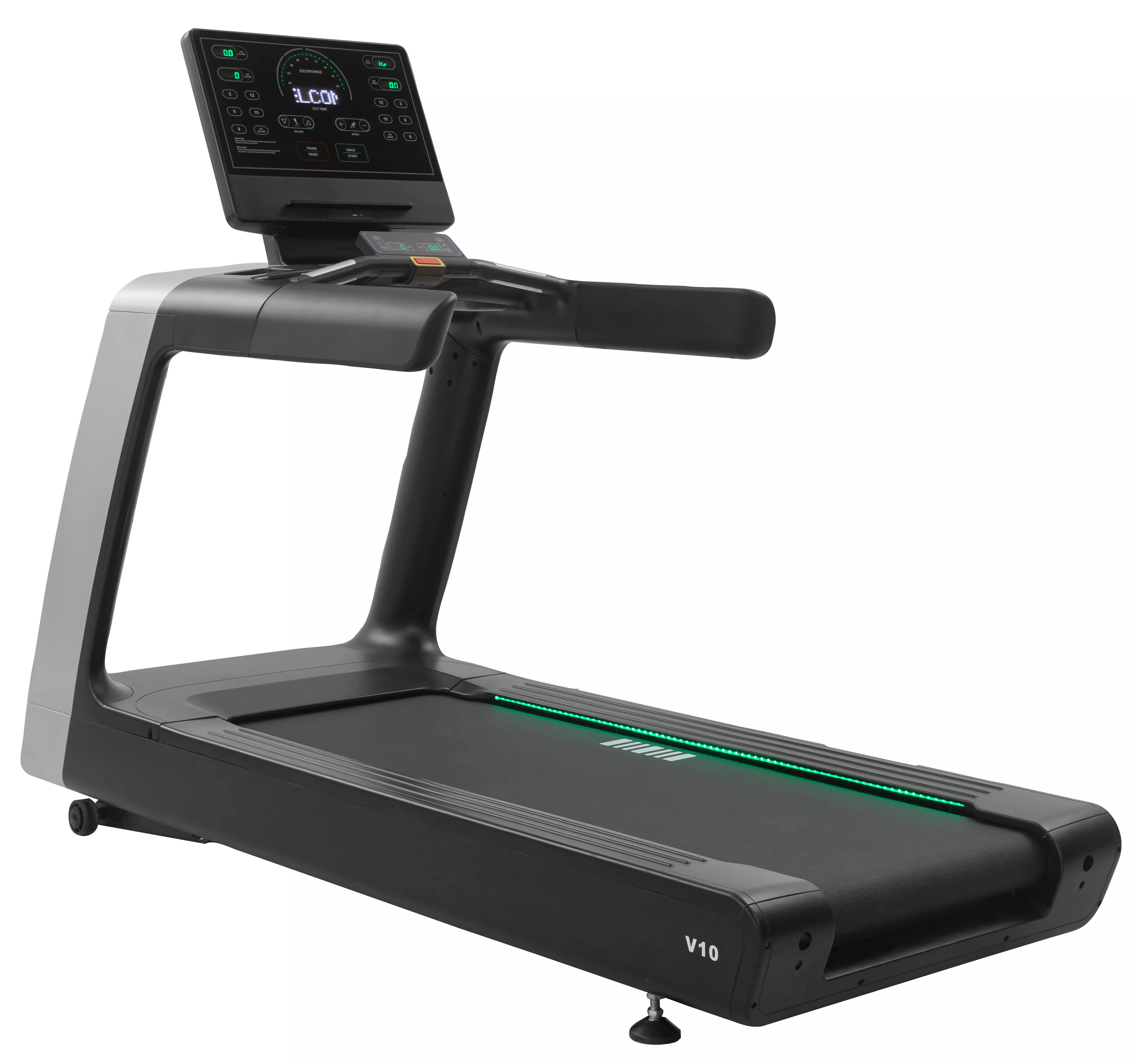 Treadmill console showing speed and incline controls for interval training